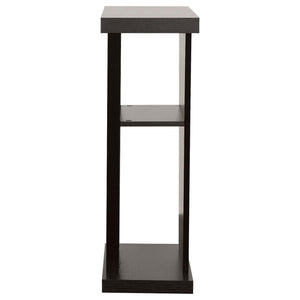 2 Shelf Console Table With V Shape Design - Brown