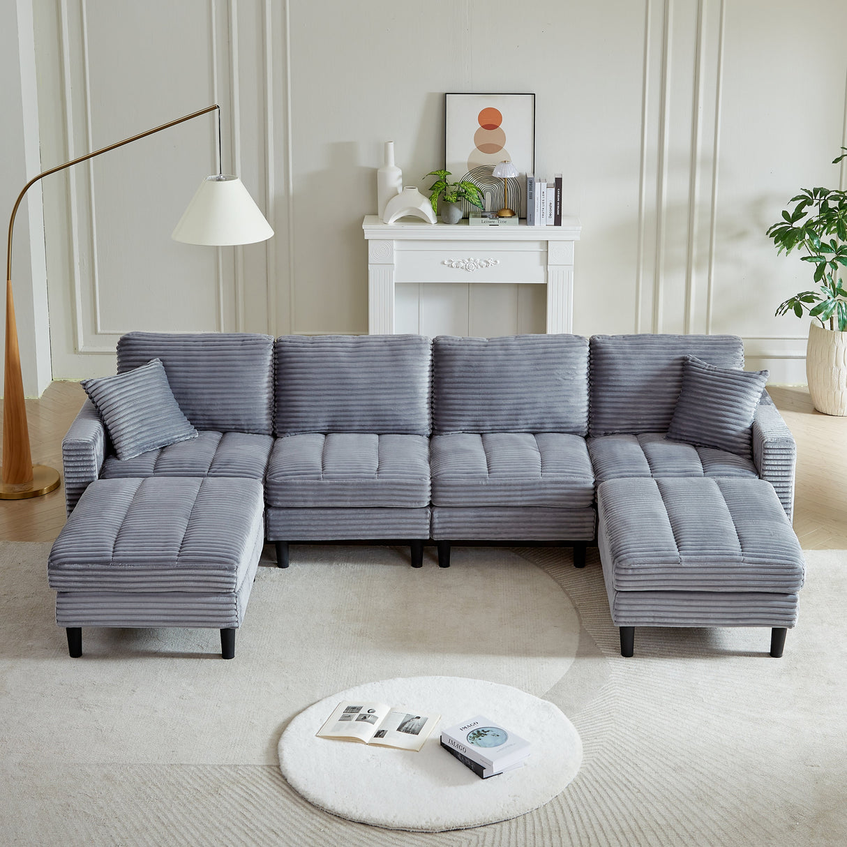 The Beverly Corduroy U-Shaped Sectional Sofa