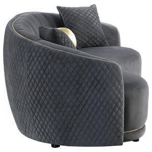 Lorraine - 2 Piece Upholstered Sofa Set With Tufting Trim - Dark Gray