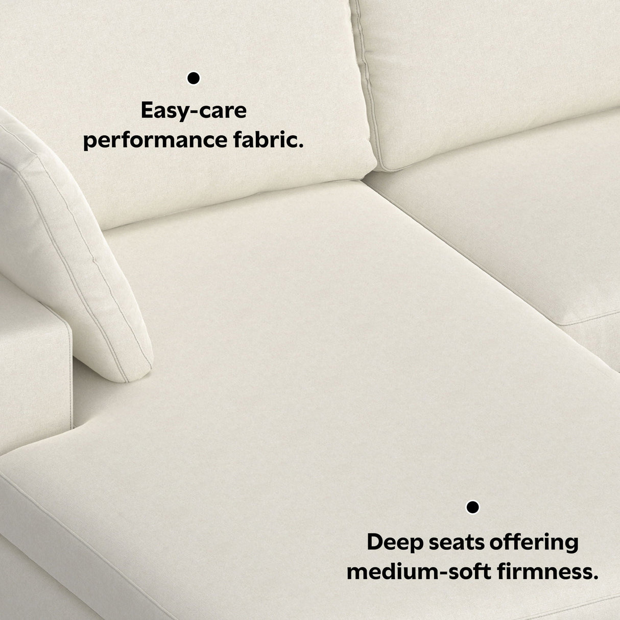 Charlie - Upholstered Deep Seater Sectional Sofa