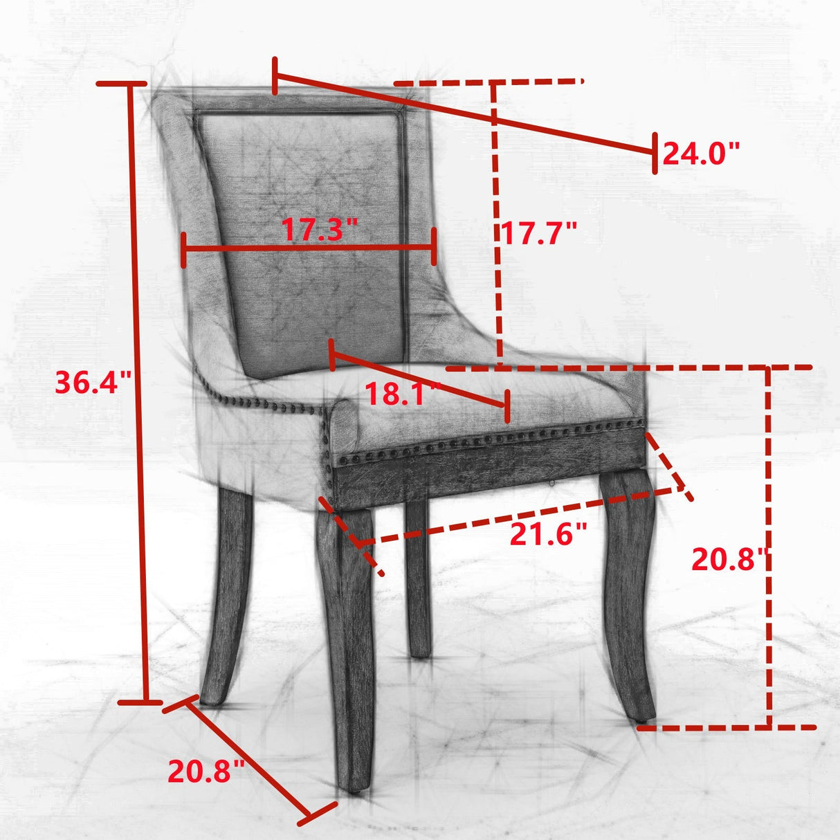 A&A Furniture Ultra Side Dining Chair Set of 2