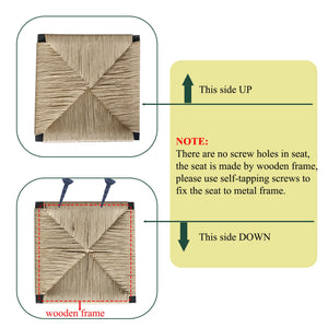 Honey Bar Stools Set of 2 - Paper Rope Weave Dining Chairs