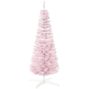 HOMCOM 5' Snow Flocked Artificial Pencil Christmas Tree
