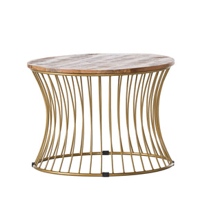 Ameliarae - Handcrafted Boho Mango Wood And Iron Coffee Table - Natural