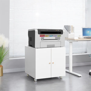 Office Furniture Copier Cabinet 2 Door Steel Copier Stand Mobile Pedestal File Printer Stand