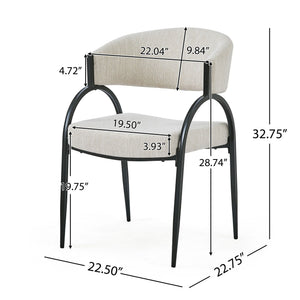 Contemporary Upholstered Dining Chairs with Metal Legs (Set of 2)