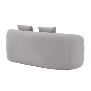 Curved Loveseat Sofa With Round Armrest