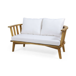 Patio Furniture Set, Outdoor Acacia Wood Patio Club Chair With Table