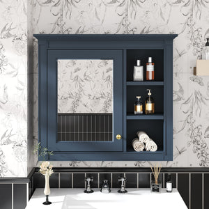 Wall Mounted Medicine Cabinet with Mirror and 3 Open Shelves - Multiple Colors