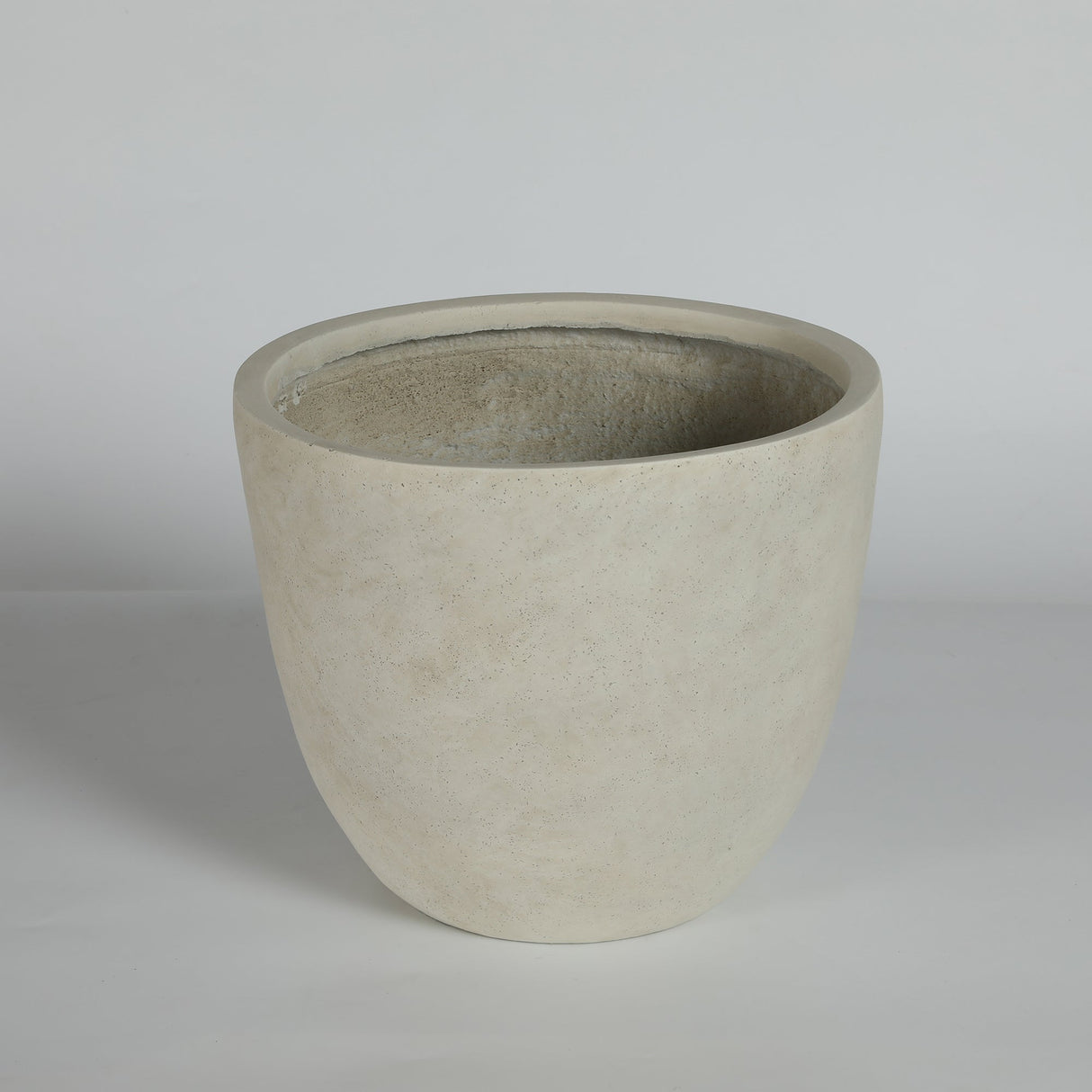 Round Concrete Planter Set of 2, Large Handmade Rustic Planter Pots