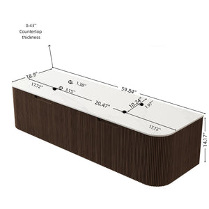 Dina 60'' Wall Mounted Plywood Cabinet with Carrara