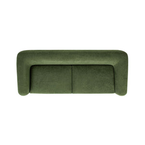 Alpine Luxurious Upholstery Sherpa Sofa with Removable Cushions - Available in White, Black, or Dark Green