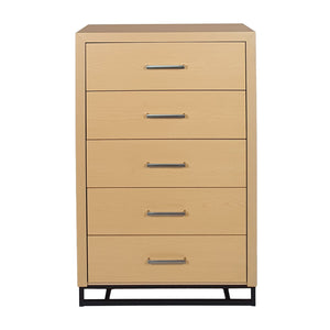 Borah Contemporary Wood 5 Drawer Dresser - Natural