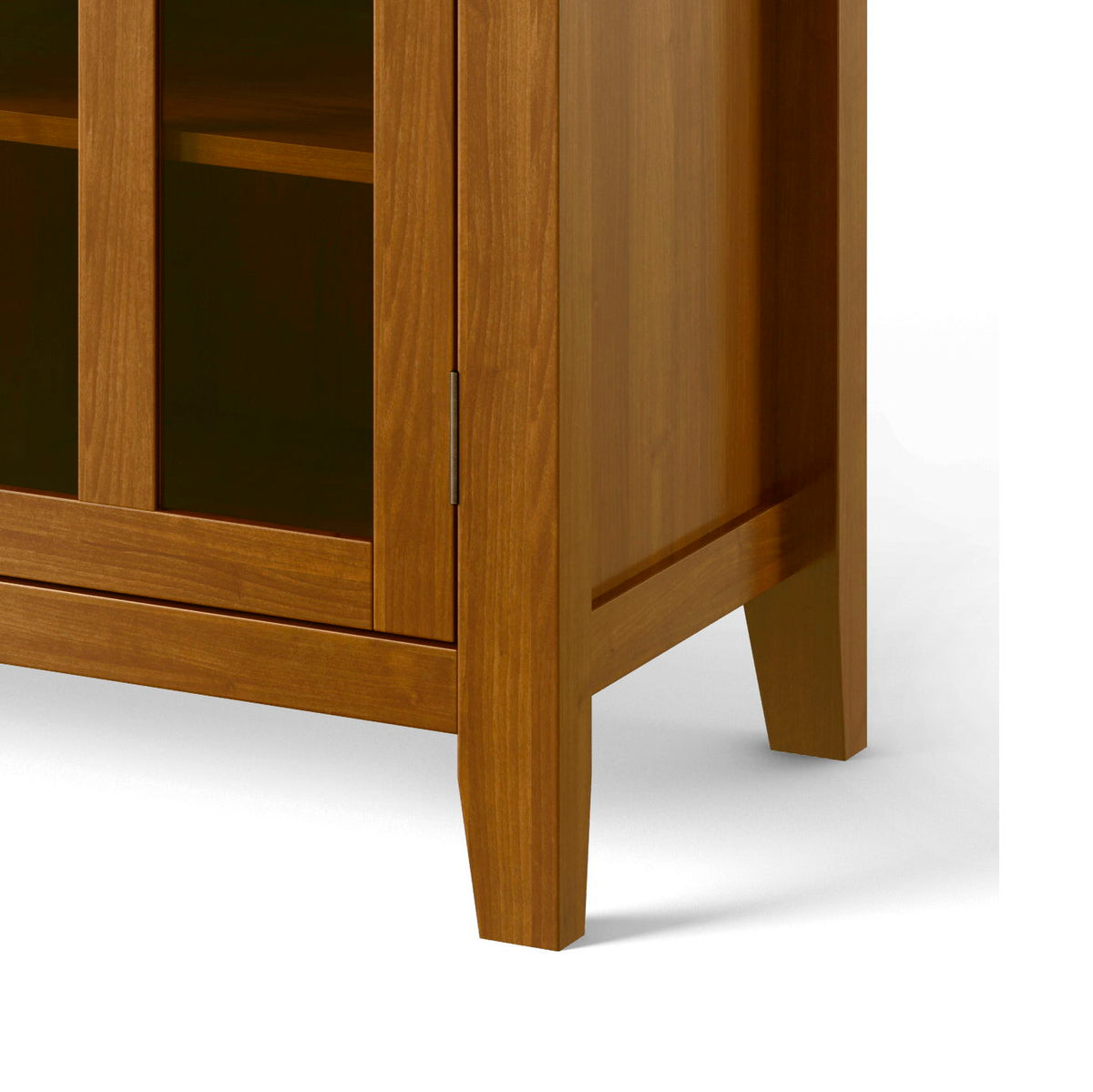 Handcrafted Tall TV Media Stand with Glass Doors and Storage - Multiple Colors