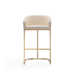 Mid-Century Modern Stool With Steel Base