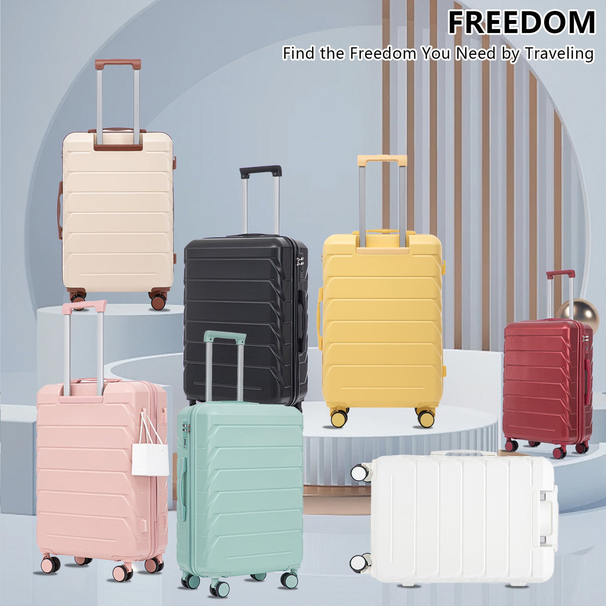 Set 3PCs 20'/24'/28' ABS Spinner Wheel Luggage - Yellow