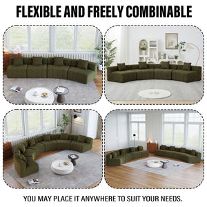 Modular Sectional Sofa With 2 Pillows, Symmetrical Design