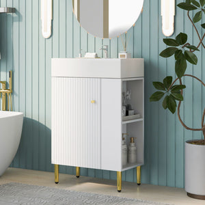 Bathroom Vanity, Combo Cabinet, Bathroom Storage Cabinet, Single Ceramic Sink