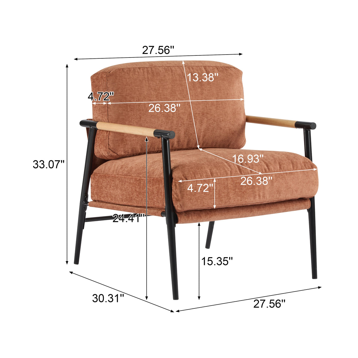 Portwyn Modern Accent Chair with Plush Cushions
