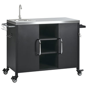 K&K 55.5" Outdoor Kitchen Island with Sink