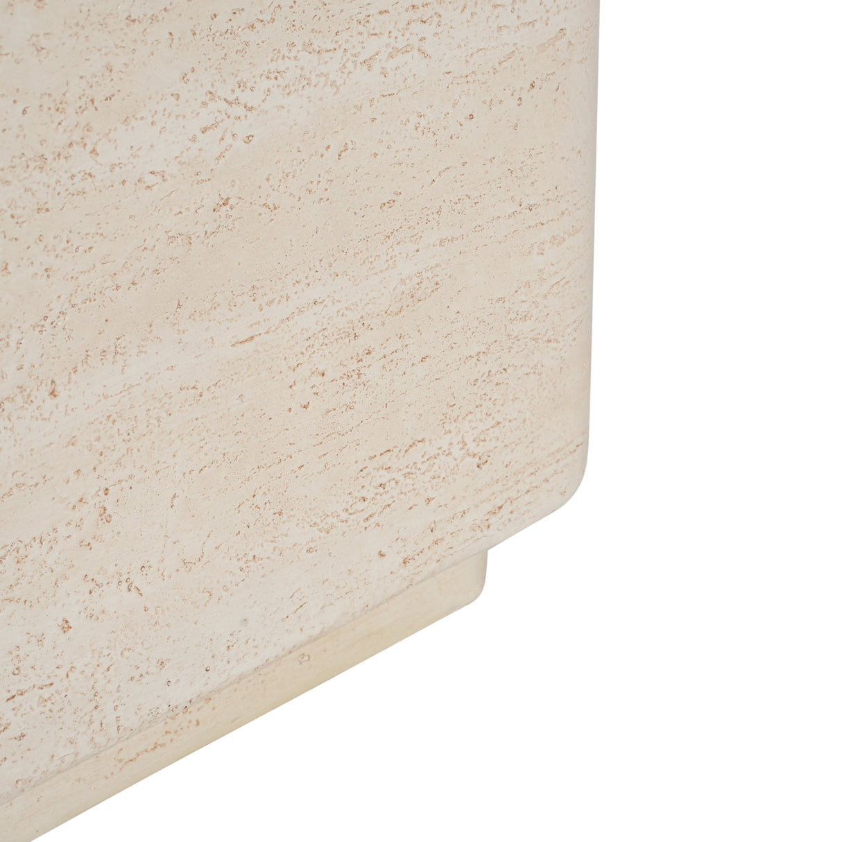 Daphne Outdoor Patio MGO Side Table Beige Travertine Finish