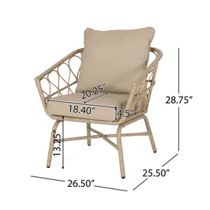Bruce Outdoor Club Chair Set with Water Resistant Cushions