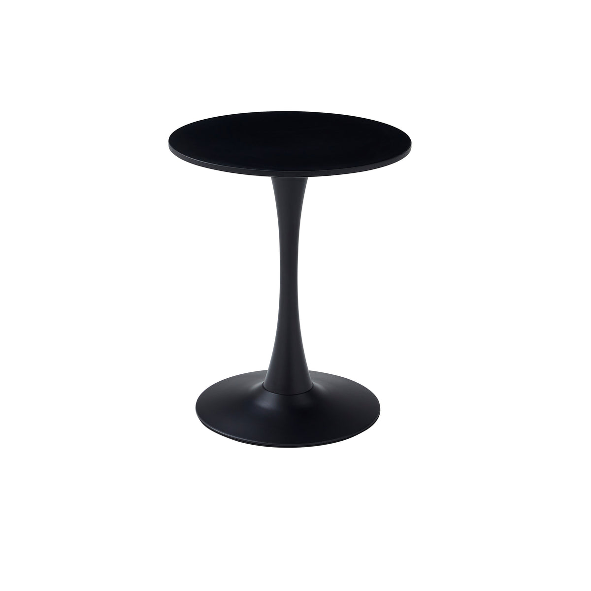 Black Round Dining Table with MDF Top and Matte Iron Base