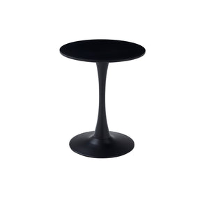 Black Round Dining Table with MDF Top and Matte Iron Base