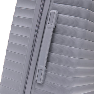 4-Piece PP Spinner Wheel Luggage Set with Cosmetic Case, Light Gray