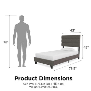 Paloma - Twin Bed With Dual USB Port - Linen