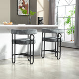 Household bar stools set of 2, modern upholstered with back