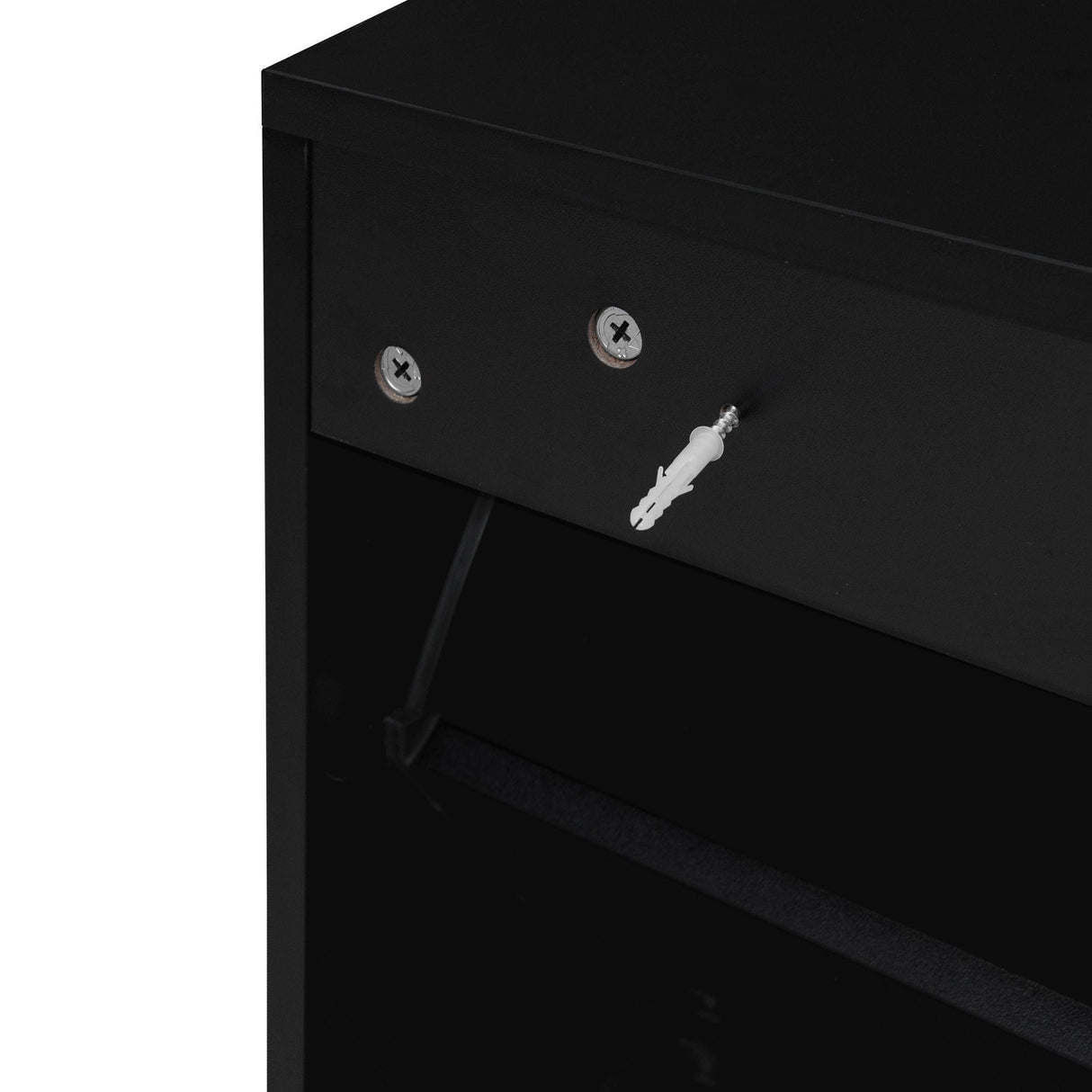 Modern Rattan 3 Door Shoe Rack Cabinet For Entryway