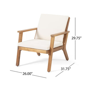 Avacyn - Outdoor Acacia Wood 4 Seater Chat Set With Cushions