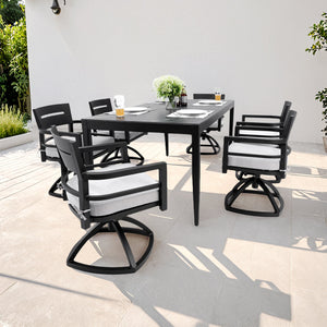 Modern 7-Piece Outdoor Patio Aluminum Dining Set