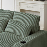 126-inch Corduroy With Cup Holder Super Large L-Shaped Sofa