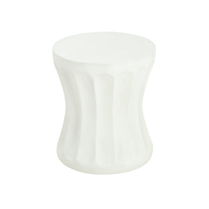 Outdoor Round Concrete Antique White Side Table