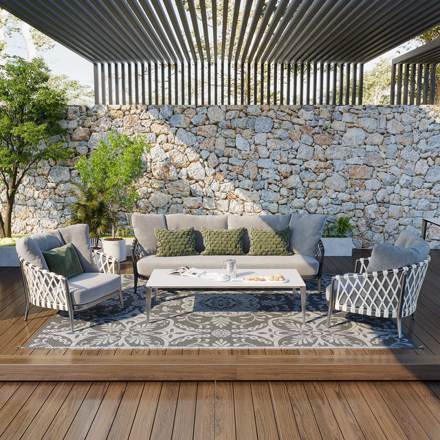 Reversible-outdoor-rug-carpet,-9'-x-12'-waterproof-plastic-straw-rug,-gray-&-white-floral-Outdoor-Rugs