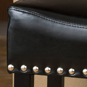 Soltique - Backless Dining Counter Stool With Nailhead Trim (Set of 2)