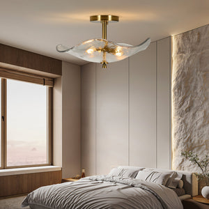 16.5' Glass Semi Flush Mount Ceiling Light Fixture