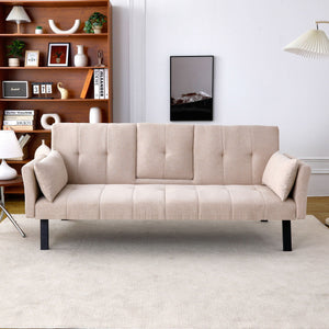 Sofa Bed With Foldable Design And Cup Holder