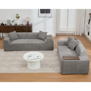 Modern 2 Piece Boucle Cloud Sofa Set