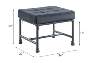 Brantley - Ottoman - Gray Velvet & Sandy Gray