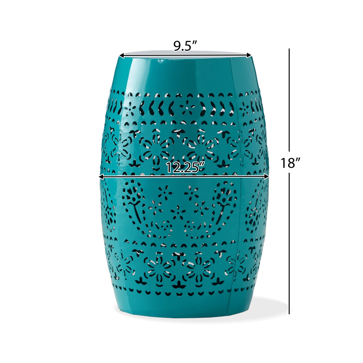 12' Outdoor Lace-Cut Side Table, Teal