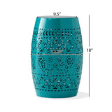 12' Outdoor Lace-Cut Side Table, Teal