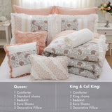 9 Piece Cotton Percale Comforter Set Blush