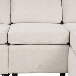 Sectional Sofa Convertible Pull-Out Bed With Storage Ottoman & USB Ports