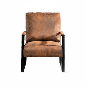Classic Mid Century Modern Accent Chair with Square Metal Frame - Multiple Colors