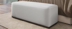Simple and Elegant Footstool Bench with Soft Fabric Upholstery - Bedroom & Living Room