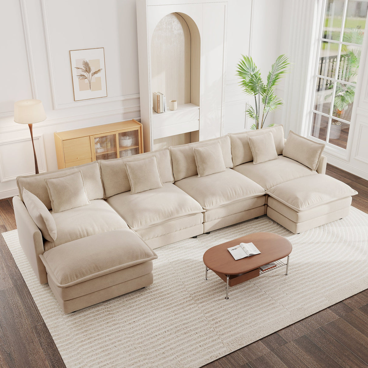 Comfort U Shaped Couch with Reversible Chaise