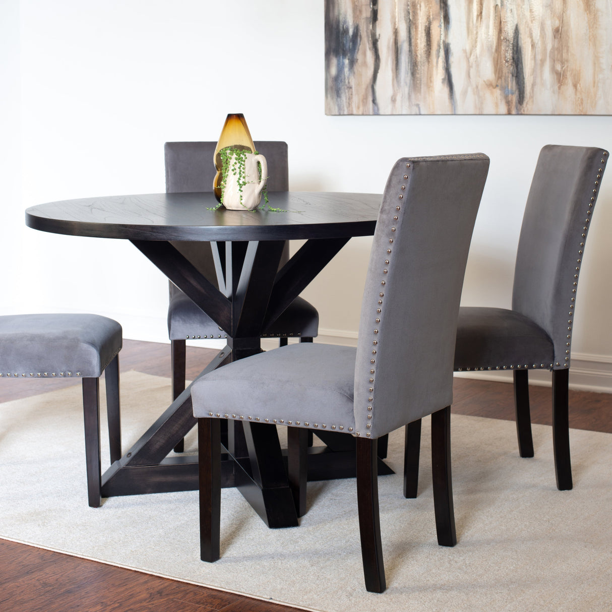 Enbridge 5-piece Dining SetCross-Buck Dining Table with 4 Stylish Chairs